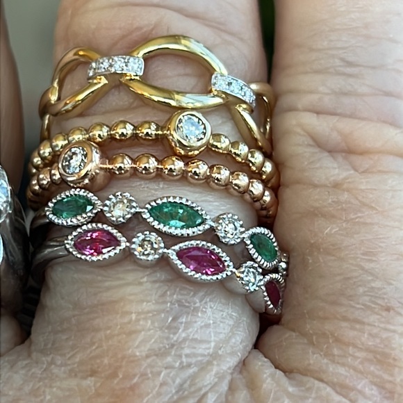 custom Jewelry - 14k gold and diamond stacking rings